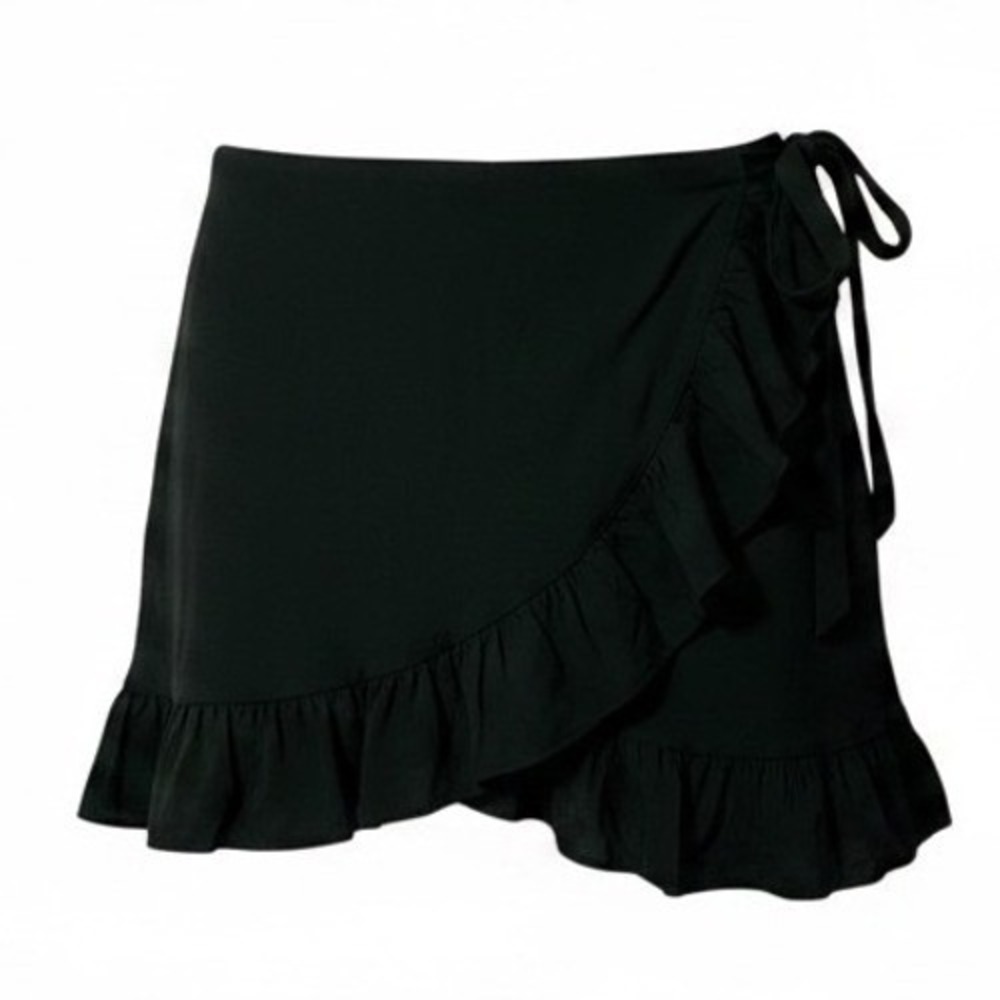 Sunday Best Green Ruffle Wrap Mini Skirt XS‎ Aritzia HEP2-7345-49